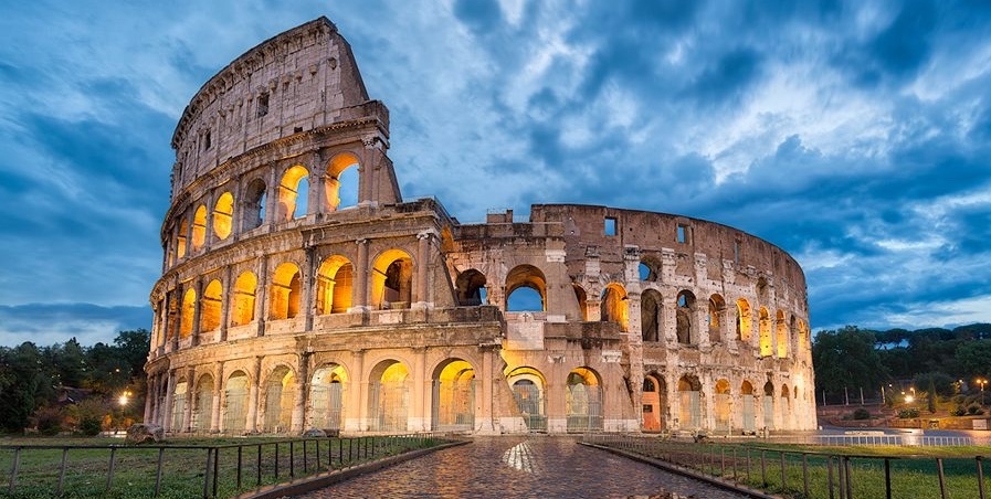 SIU Ancient Practices - the Roman Colosseum (in evening twilight)
