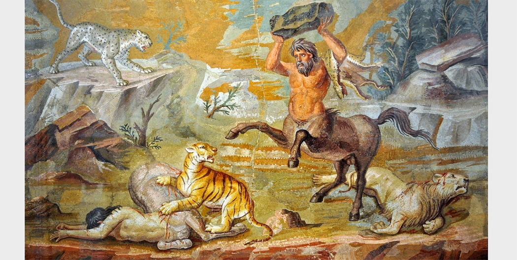 SIU Ancient Practices - Berlin centaur-and-felines mosaic