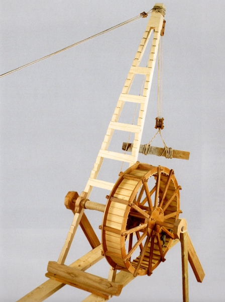 SIU Ancient Practices - model of a Roman lifting crane
